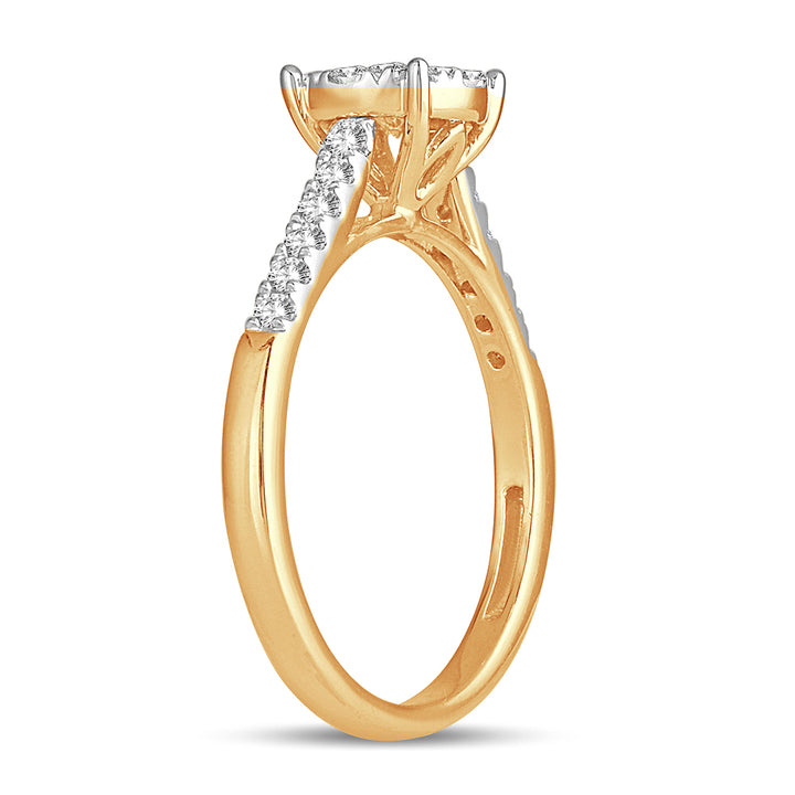 Luminous 14k Yellow Gold Lab Diamond Engagement Ring 0.5CT