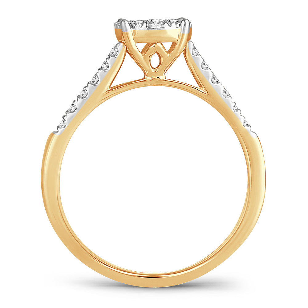 Luminous 14k Yellow Gold Lab Diamond Engagement Ring 0.5CT