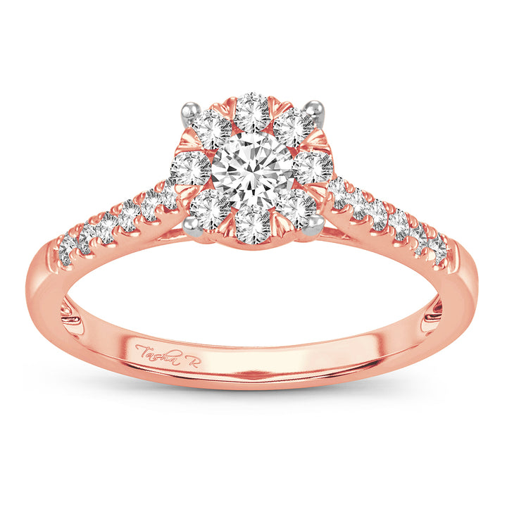 Romantic 14k Rose Gold Lab Diamond Engagement Ring (0.50CT)
