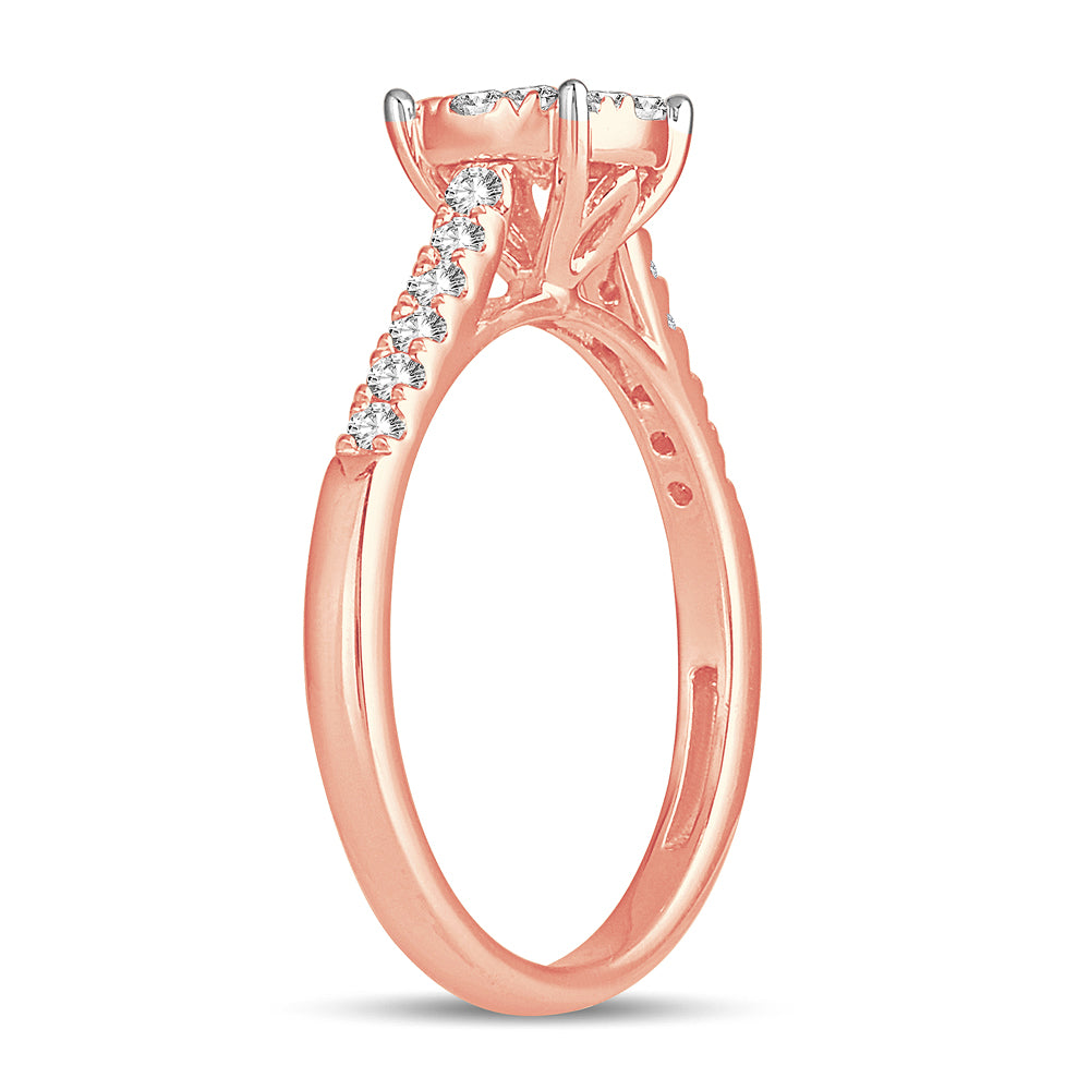 Romantic 14k Rose Gold Lab Diamond Engagement Ring (0.50CT)