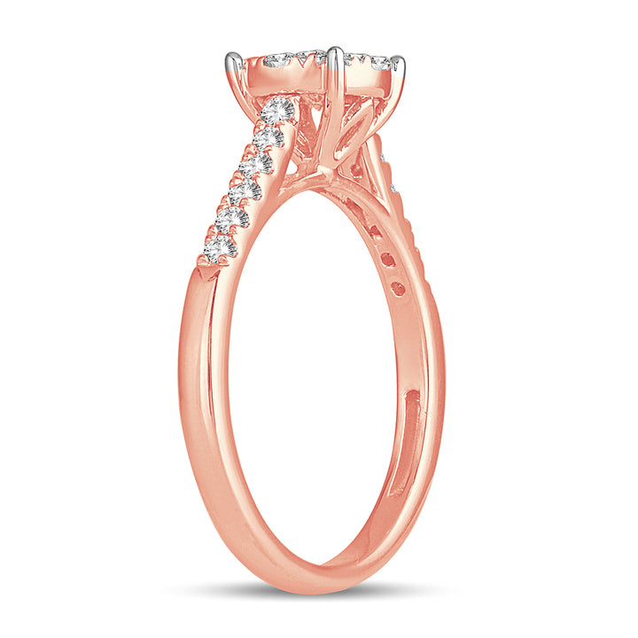Romantic 14k Rose Gold Lab Diamond Engagement Ring (0.50CT)