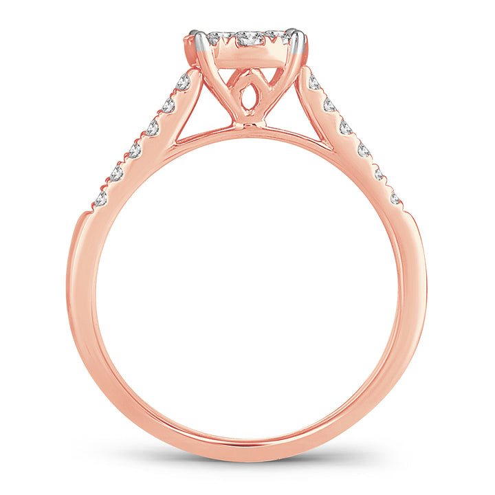 Romantic 14k Rose Gold Lab Diamond Engagement Ring (0.50CT)