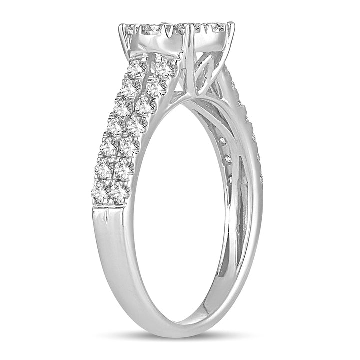 Brilliant 14k White Gold 1CT Lab Diamond Engagement Ring