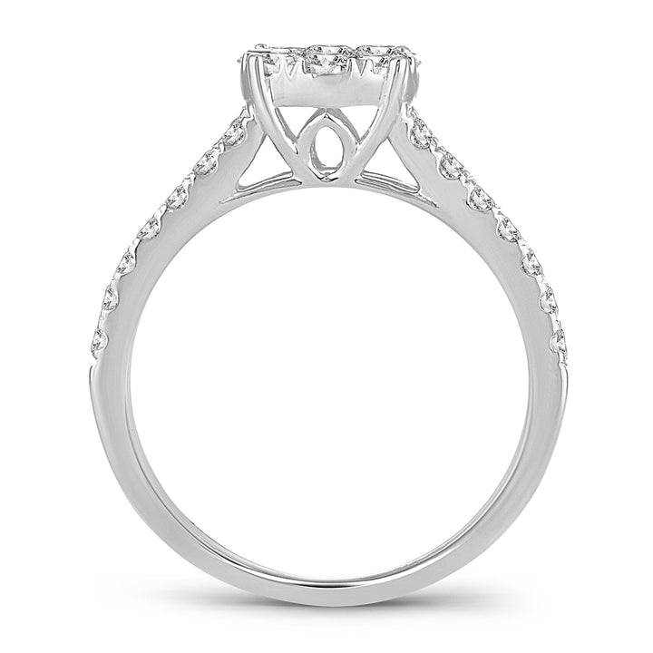 Brilliant 14k White Gold 1CT Lab Diamond Engagement Ring