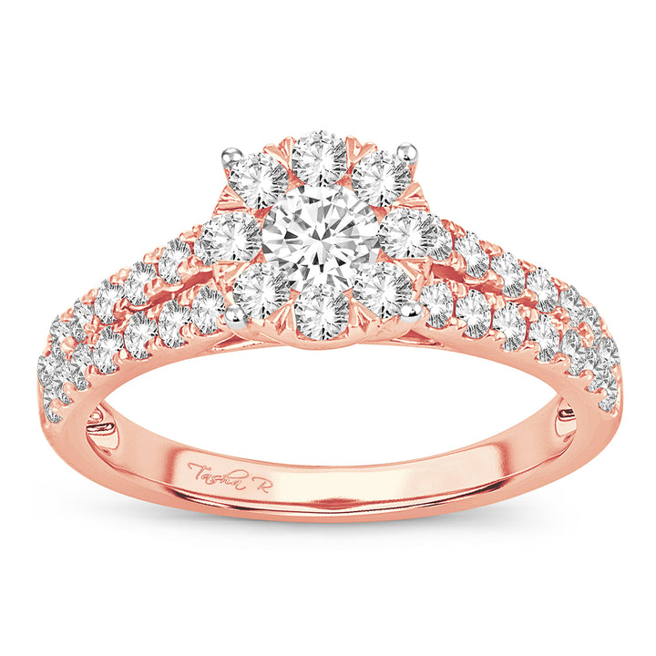 Romantic 14k Rose Gold Lab Diamond Engagement Ring (1.00CT)