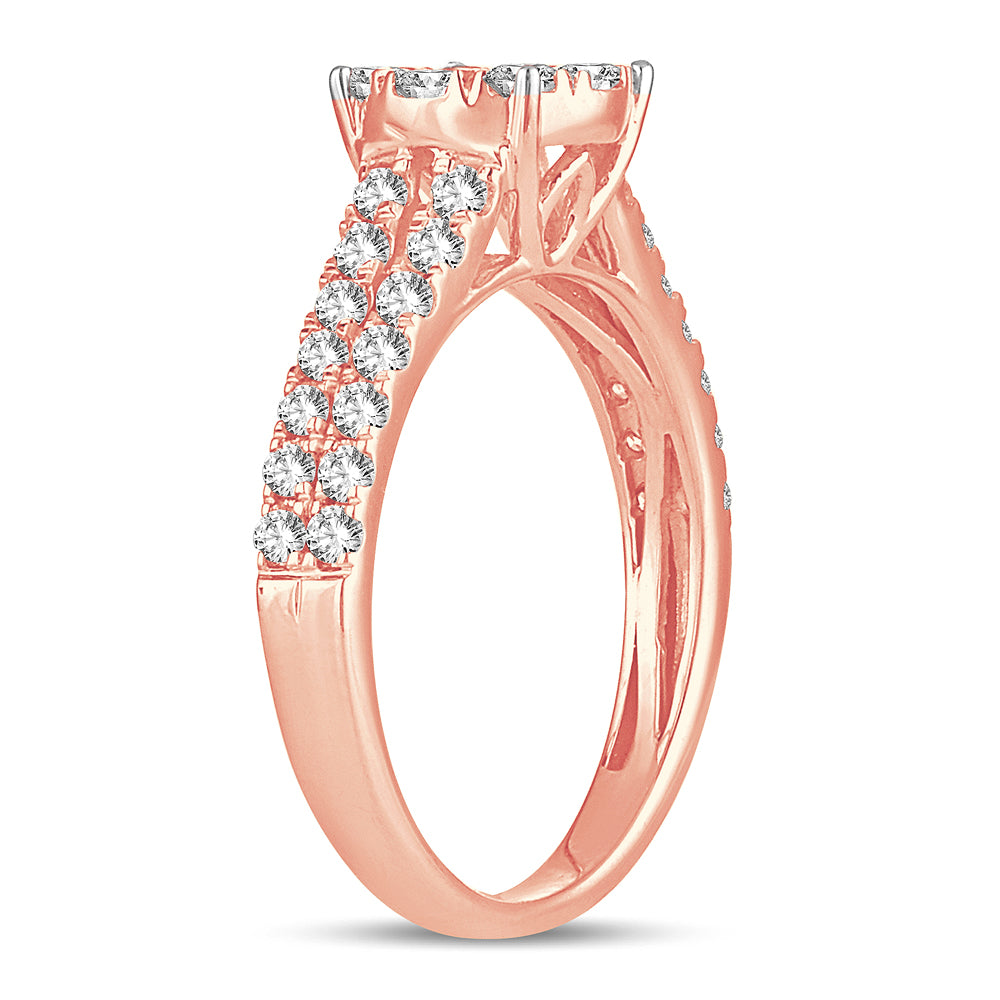 Romantic 14k Rose Gold Lab Diamond Engagement Ring (1.00CT)
