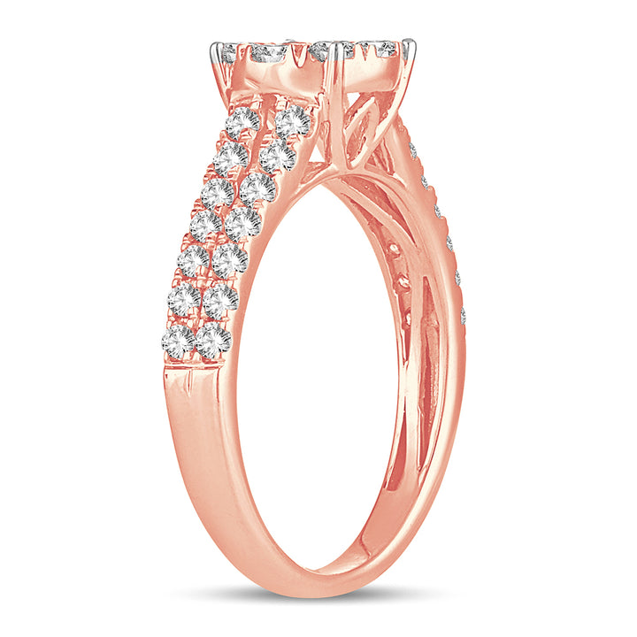 Romantic 14k Rose Gold Lab Diamond Engagement Ring (1.00CT)