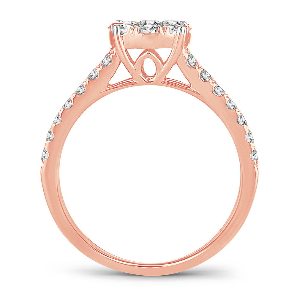 Romantic 14k Rose Gold Lab Diamond Engagement Ring (1.00CT)