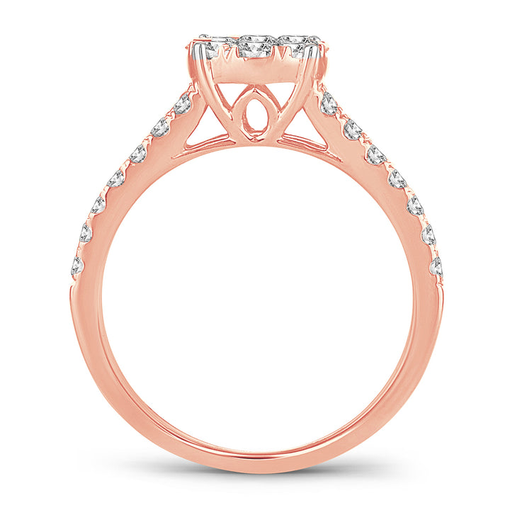 Romantic 14k Rose Gold Lab Diamond Engagement Ring (1.00CT)