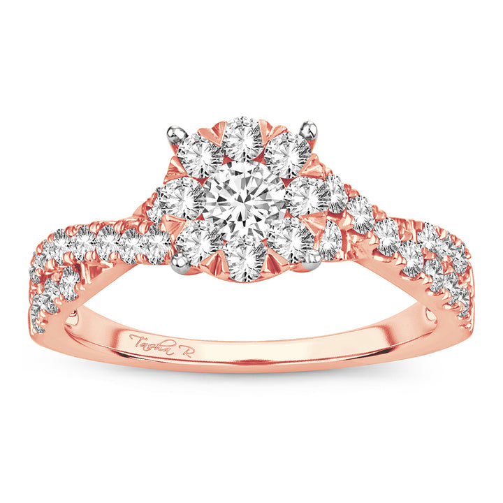 Romantic 14k Rose Gold Lab Diamond Engagement Ring (1.00CT)