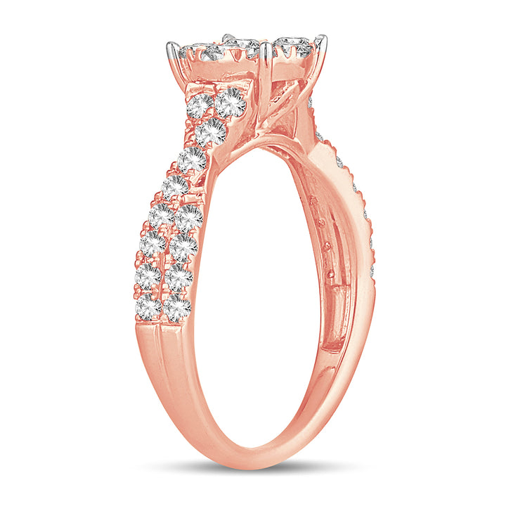 Romantic 14k Rose Gold Lab Diamond Engagement Ring (1.00CT)
