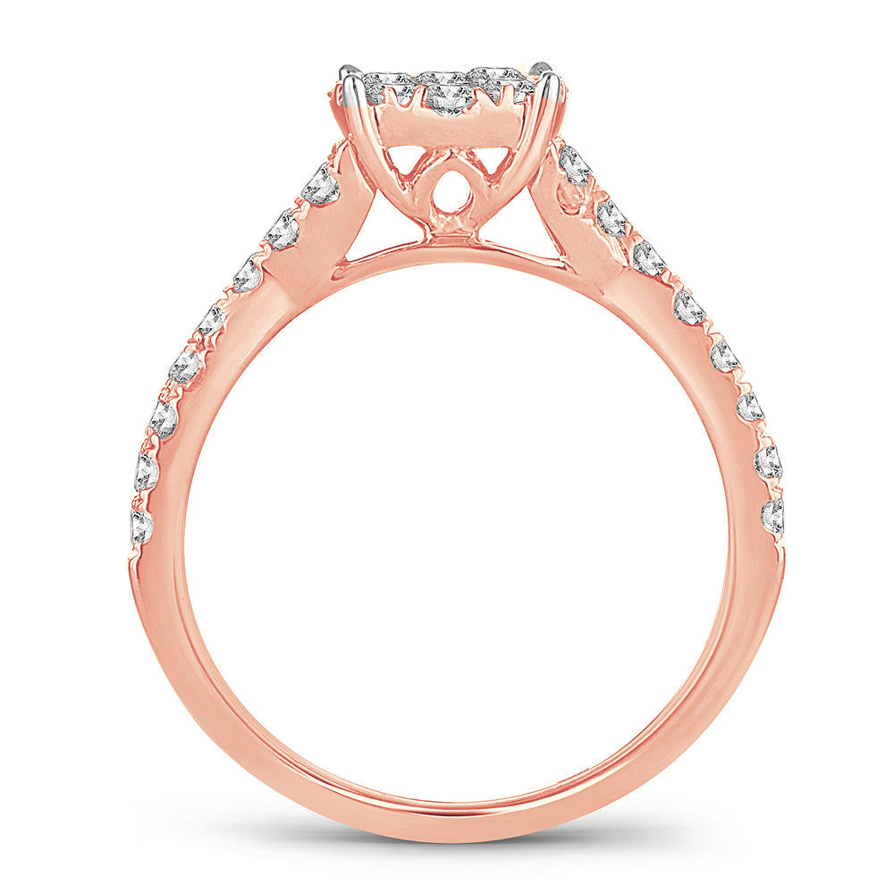 Romantic 14k Rose Gold Lab Diamond Engagement Ring (1.00CT)