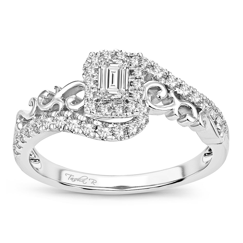 Timeless 14k White Gold Lab Diamond Engagement Ring 0.50CT