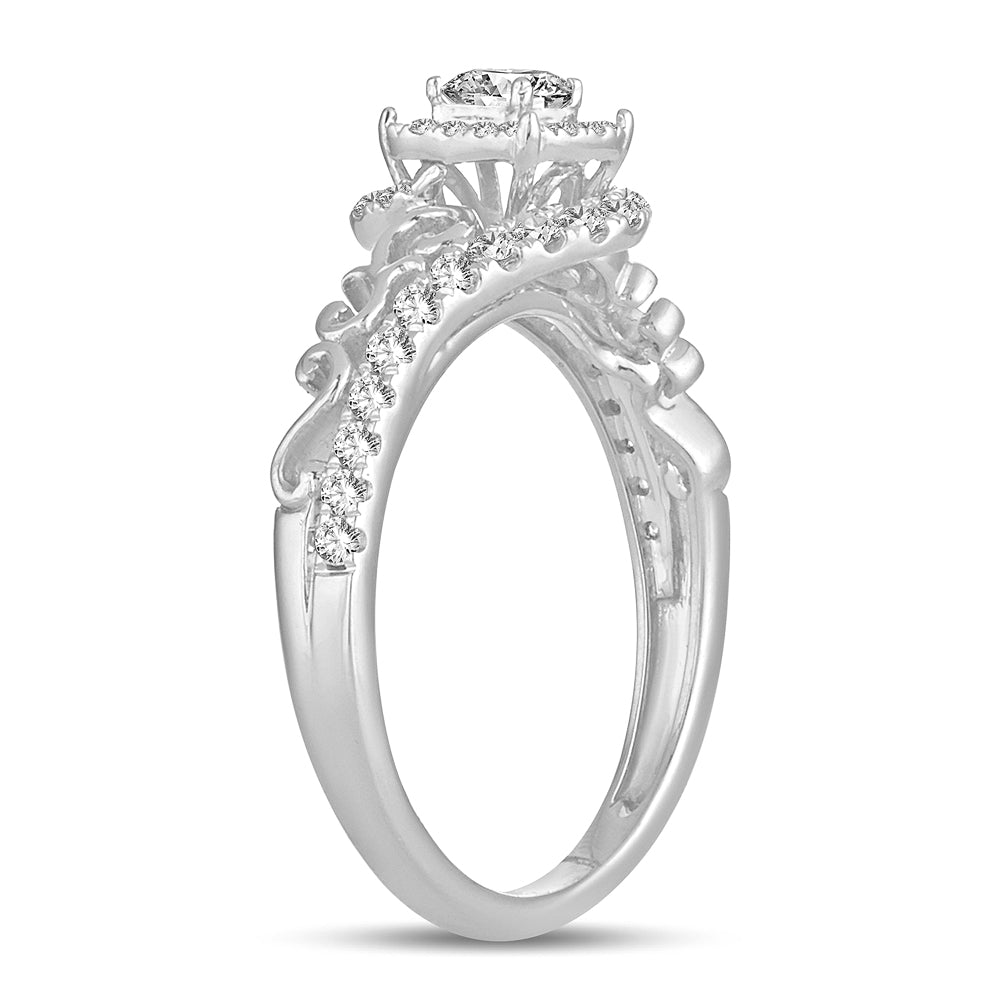 Timeless 14k White Gold Lab Diamond Engagement Ring 0.50CT