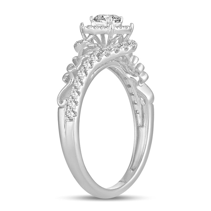 Timeless 14k White Gold Lab Diamond Engagement Ring 0.50CT