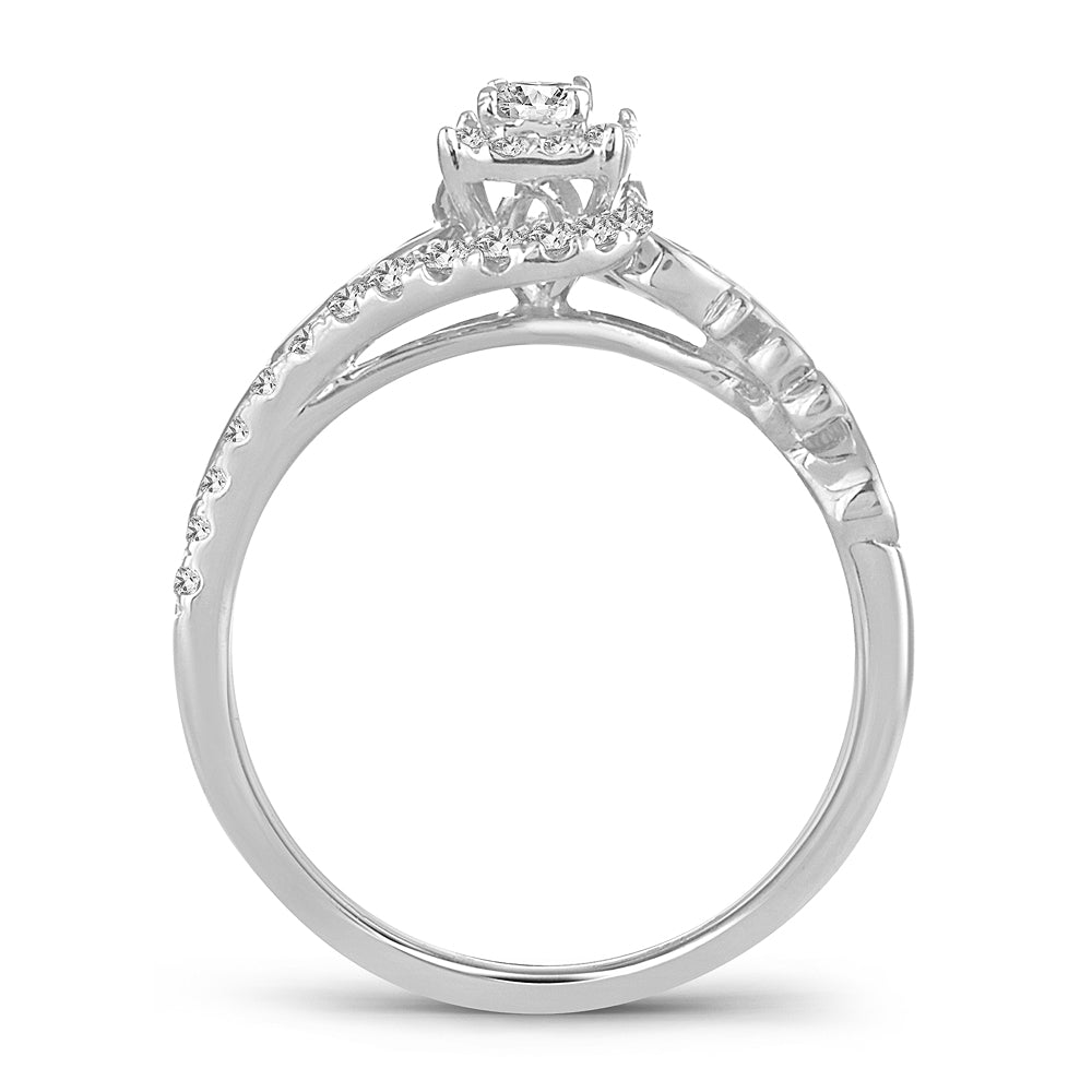 Timeless 14k White Gold Lab Diamond Engagement Ring 0.50CT