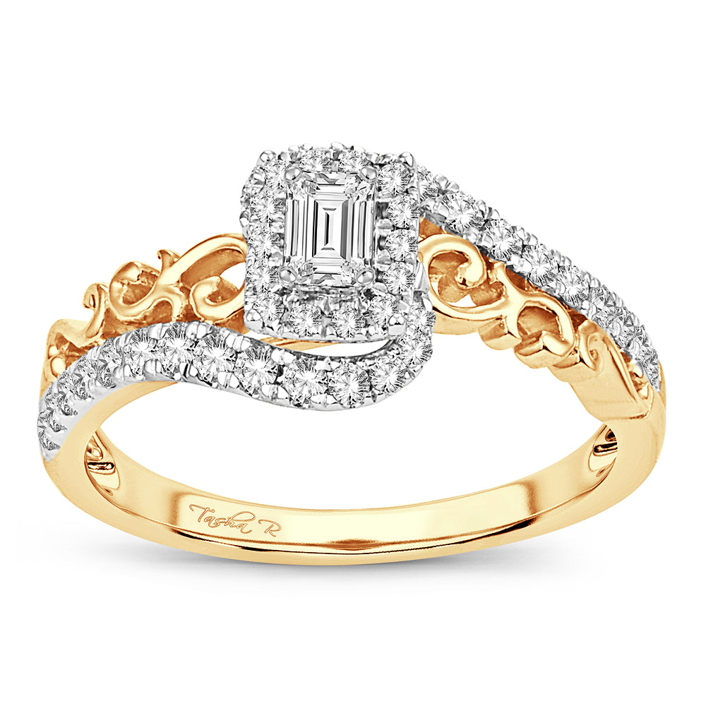 Timeless 14K Yellow Gold Lab-Grown 0.50CT Diamond Engagement Ring
