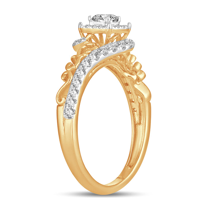 Timeless 14K Yellow Gold Lab-Grown 0.50CT Diamond Engagement Ring