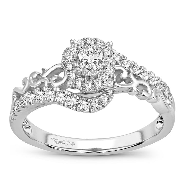 Timeless 14k White Gold Lab Diamond Engagement Ring 0.50CT