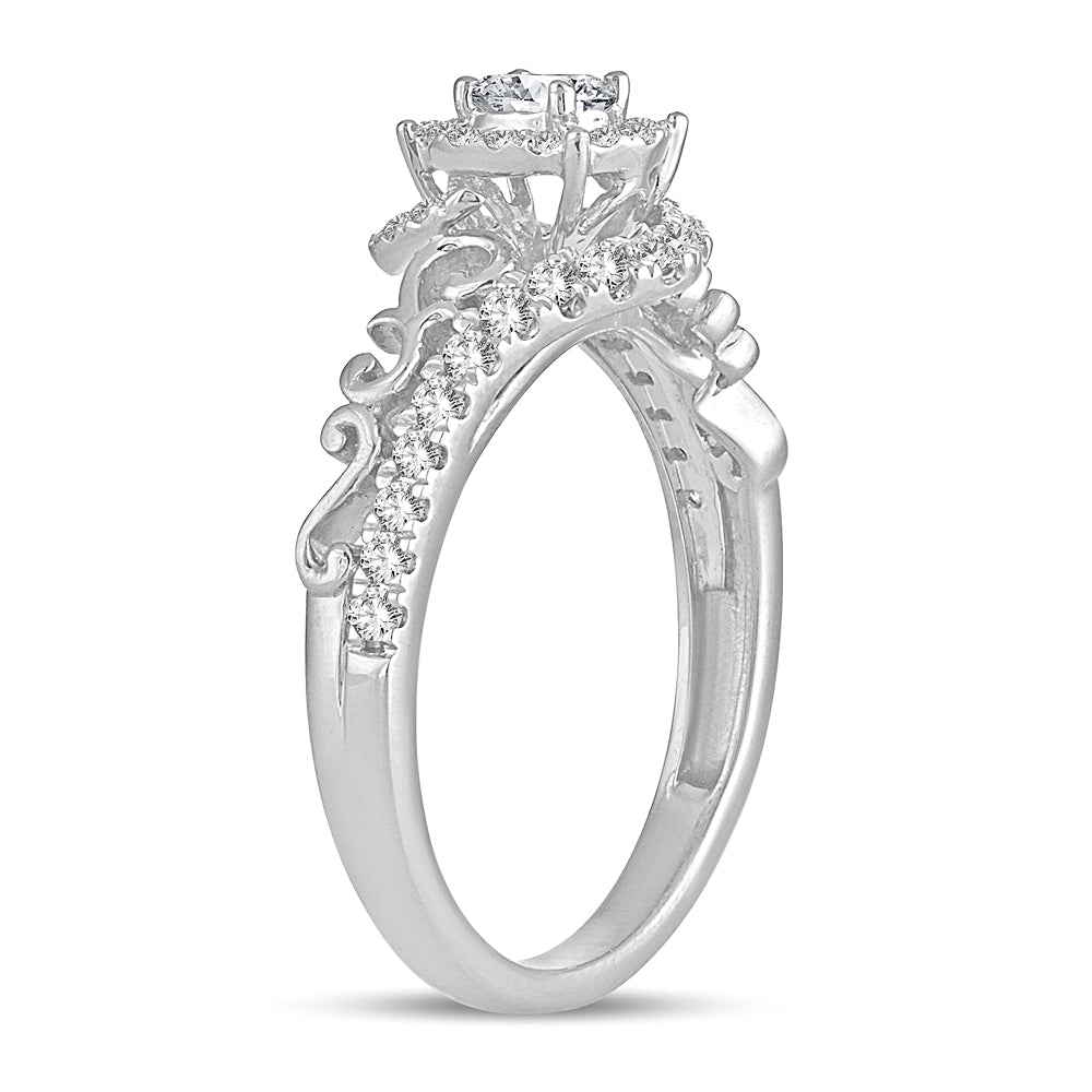 Timeless 14k White Gold Lab Diamond Engagement Ring 0.50CT