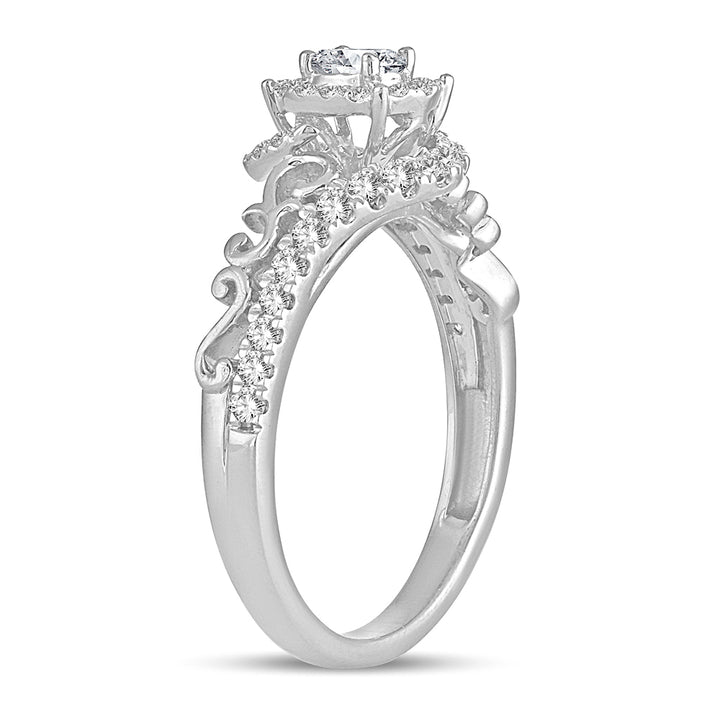 Timeless 14k White Gold Lab Diamond Engagement Ring 0.50CT