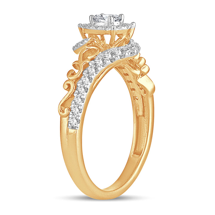 Timeless 14K Yellow Gold Lab Diamond Engagement Ring 0.50CT