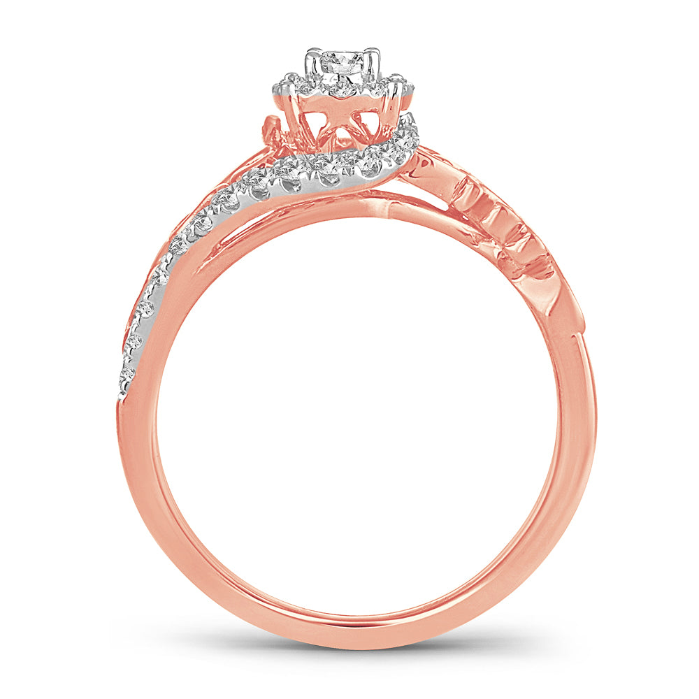 Romantic 14k Rose Gold Lab Diamond Engagement Ring (0.50CT)