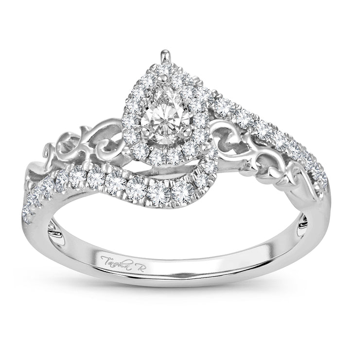 Timeless 14k White Gold Lab Diamond Engagement Ring 0.50CT