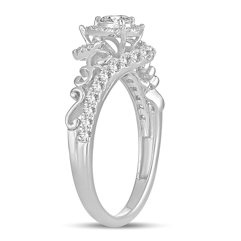 Timeless 14k White Gold Lab Diamond Engagement Ring 0.50CT
