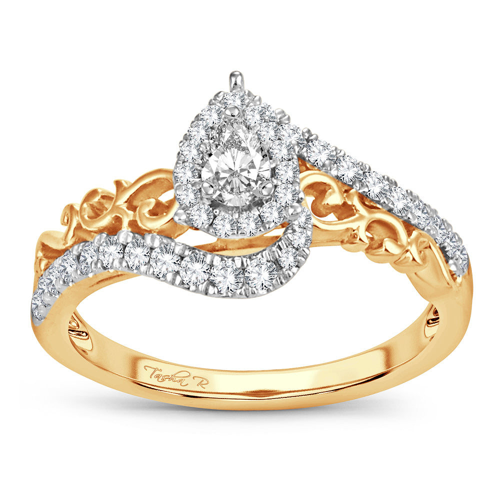 Luminous 14K Yellow Gold Lab Diamond Engagement Ring 0.50CT