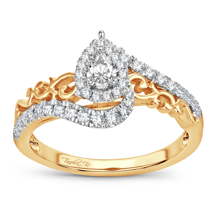 Luminous 14K Yellow Gold Lab Diamond Engagement Ring 0.50CT