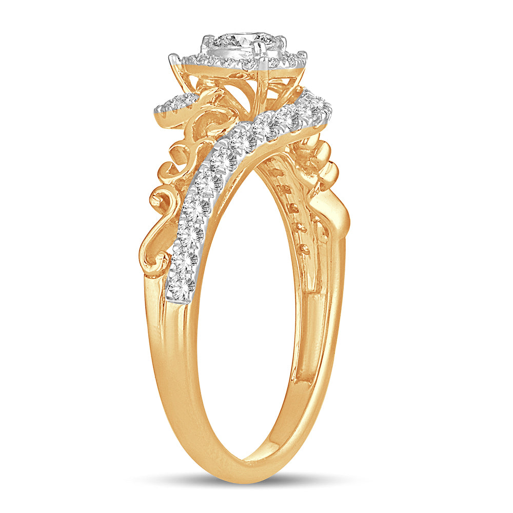 Luminous 14K Yellow Gold Lab Diamond Engagement Ring 0.50CT