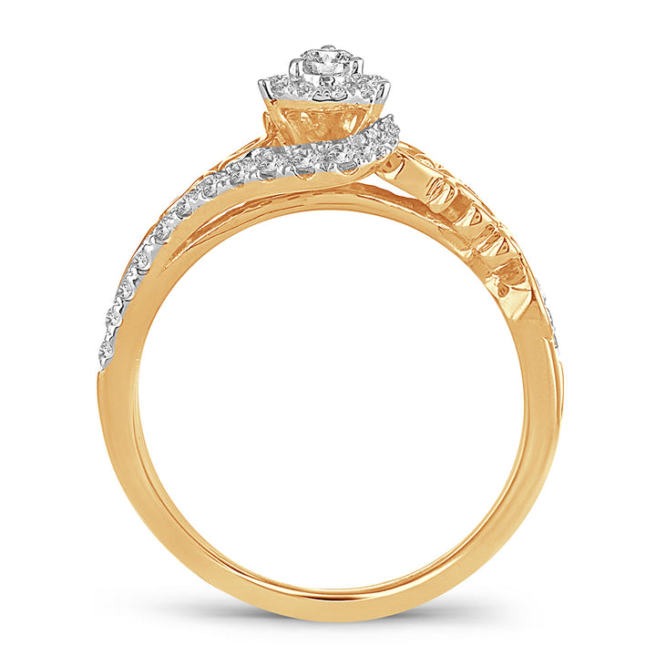 Luminous 14K Yellow Gold Lab Diamond Engagement Ring 0.50CT