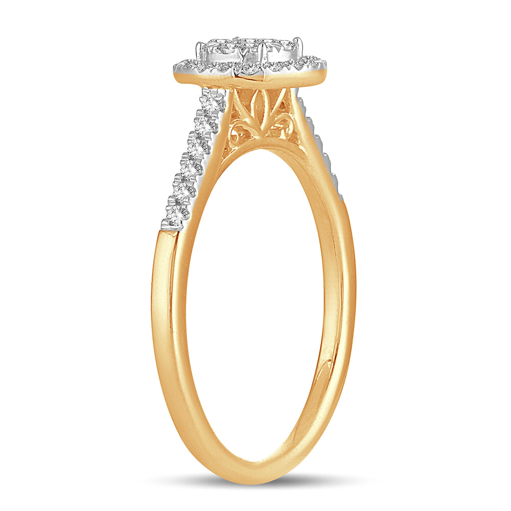 14K Yellow Gold Lab-Grown 0.33CT Diamond Engagement Ring