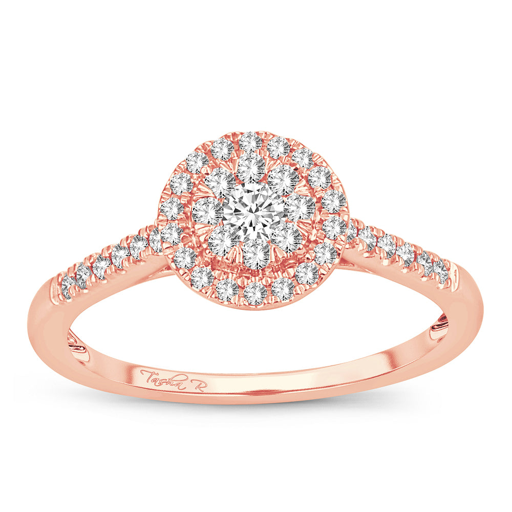 Romantic 14k Rose Gold Lab Diamond Engagement Ring