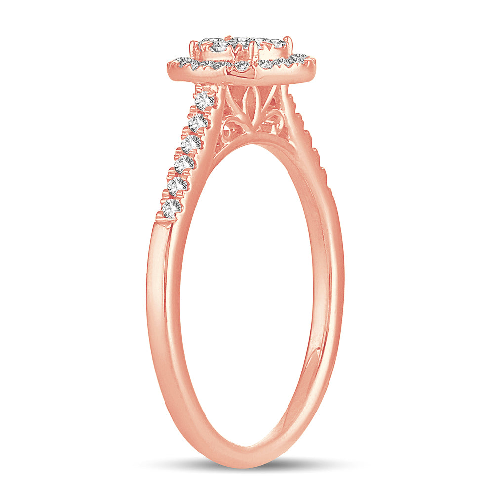 Romantic 14k Rose Gold Lab Diamond Engagement Ring