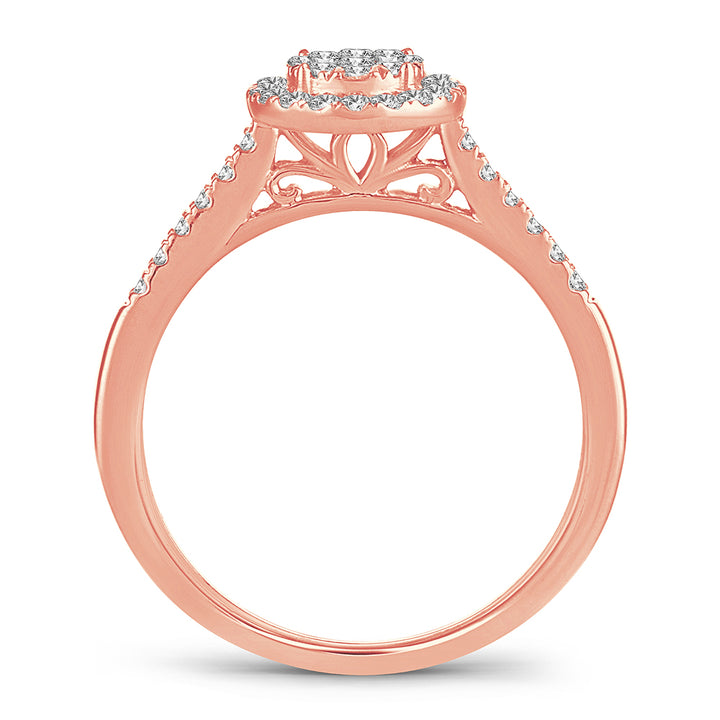 Romantic 14k Rose Gold Lab Diamond Engagement Ring