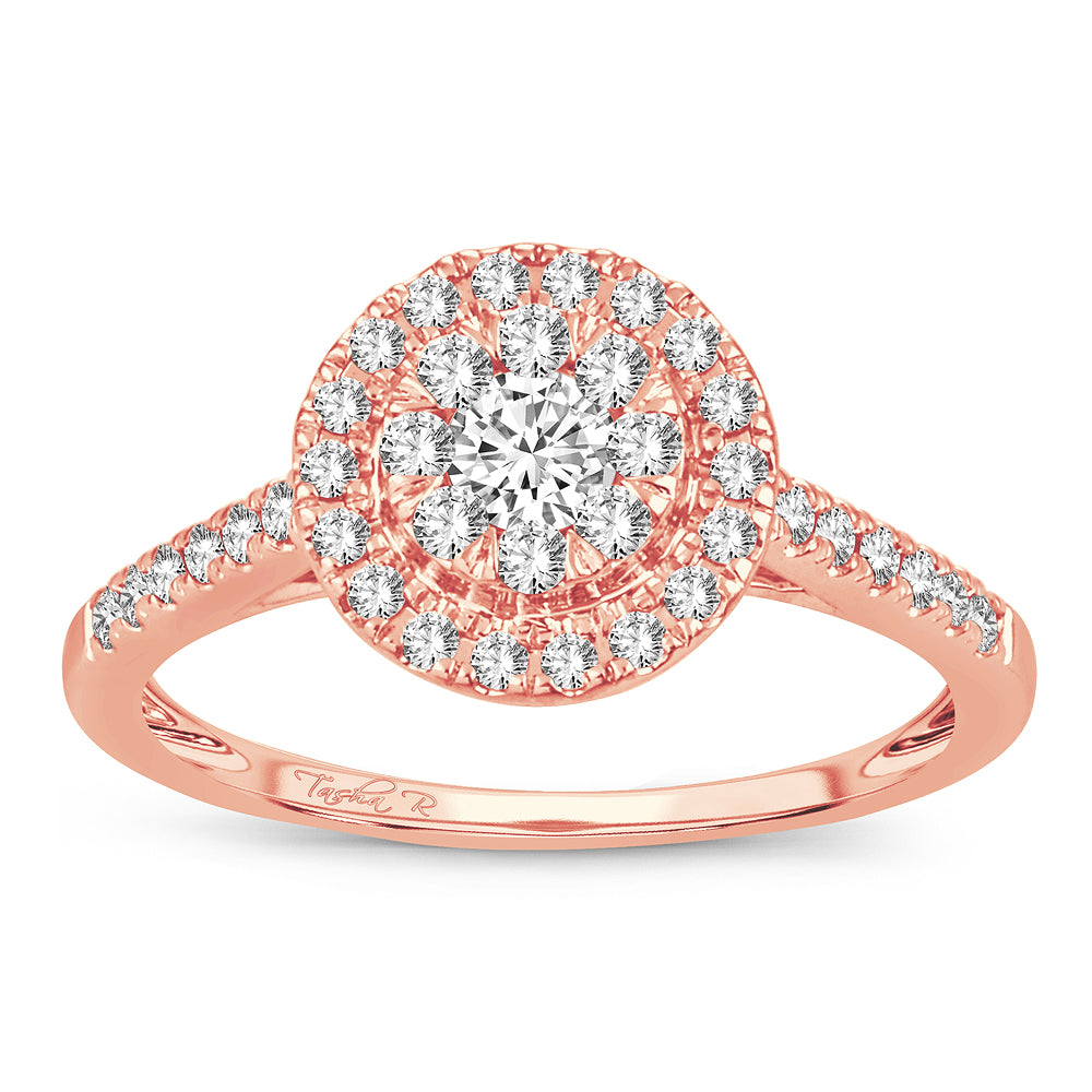 Romantic 14k Rose Gold Lab Diamond Engagement Ring (0.50CT)
