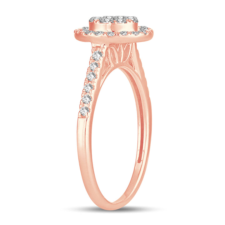 Romantic 14k Rose Gold Lab Diamond Engagement Ring (0.50CT)