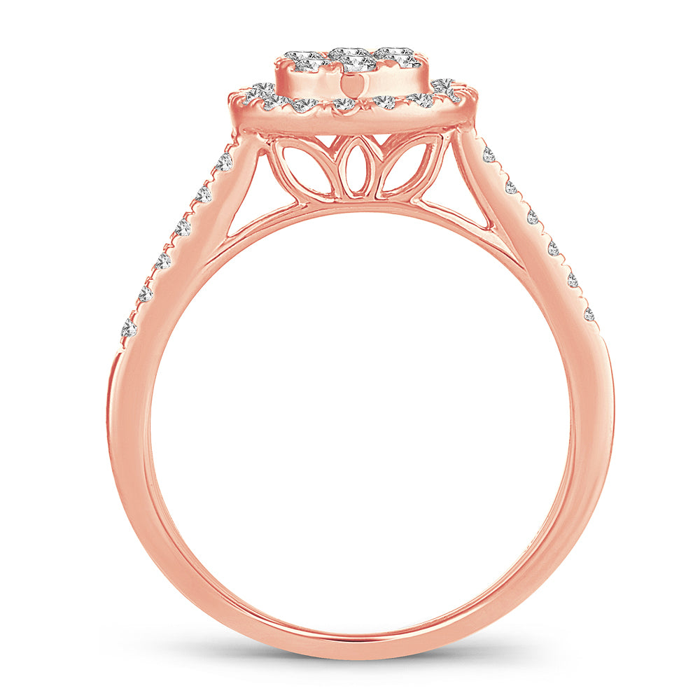 Romantic 14k Rose Gold Lab Diamond Engagement Ring (0.50CT)