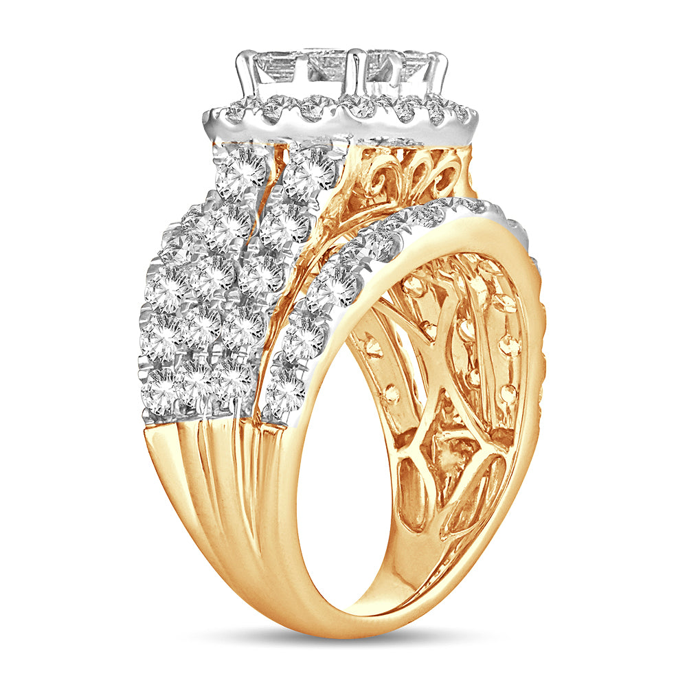 Luminous 14k Yellow Gold 4CT Certified Lab Diamond Ring