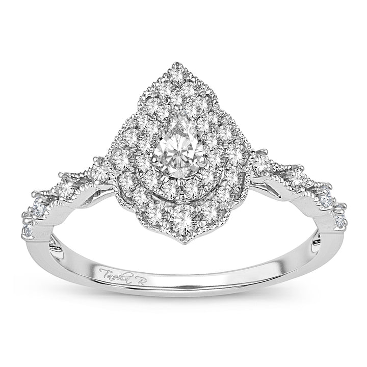Timeless 14k White Gold Lab Diamond Engagement Ring 0.50CT