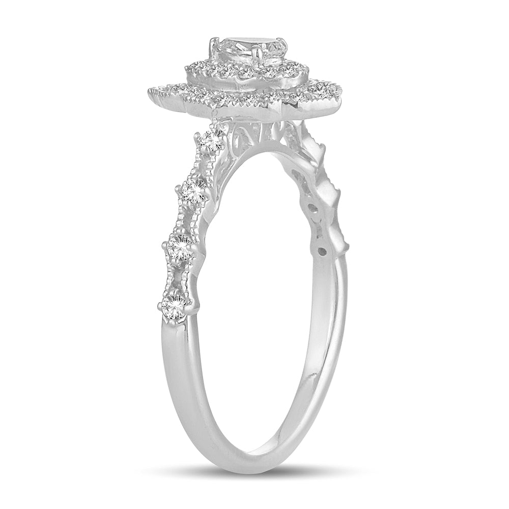 Timeless 14k White Gold Lab Diamond Engagement Ring 0.50CT