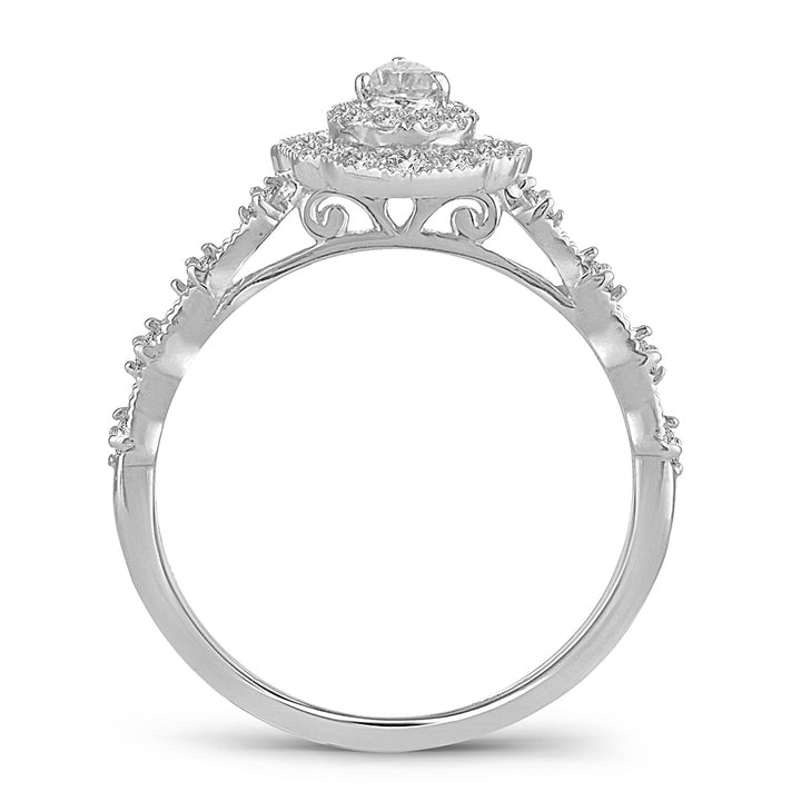 Timeless 14k White Gold Lab Diamond Engagement Ring 0.50CT