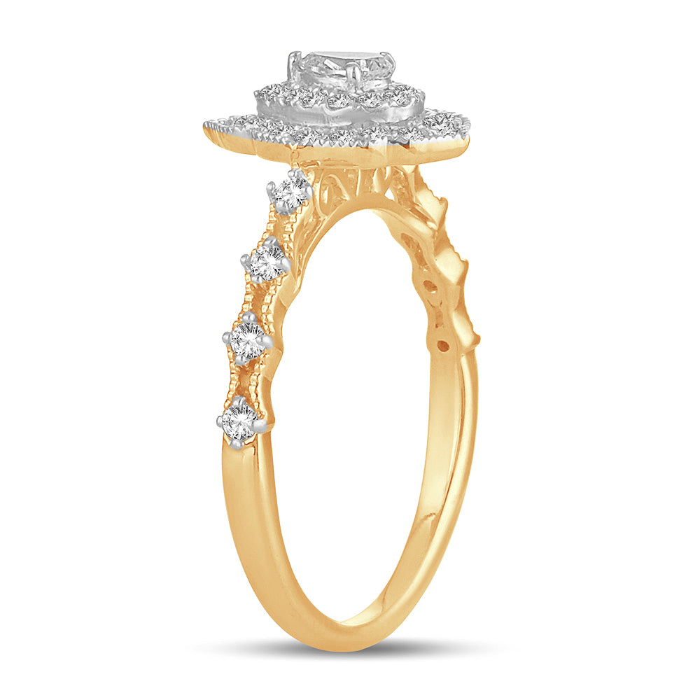 Timeless 14K Yellow Gold Lab-Grown 0.50CT Diamond Engagement Ring