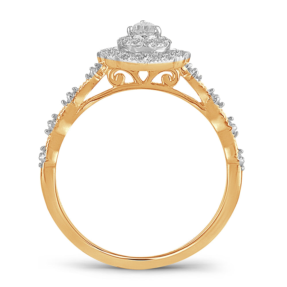 Timeless 14K Yellow Gold Lab-Grown 0.50CT Diamond Engagement Ring