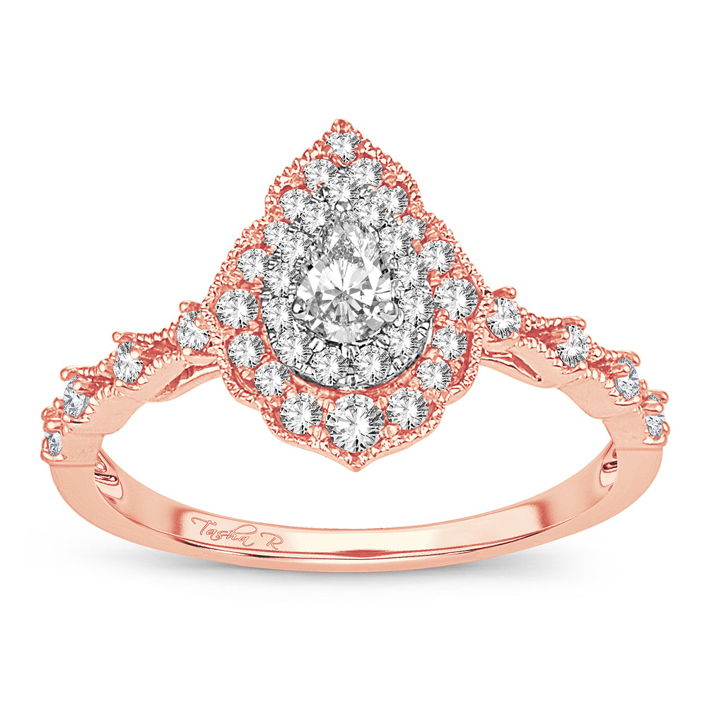 Romantic Rose Gold Lab Diamond Engagement Ring (0.50 CT)
