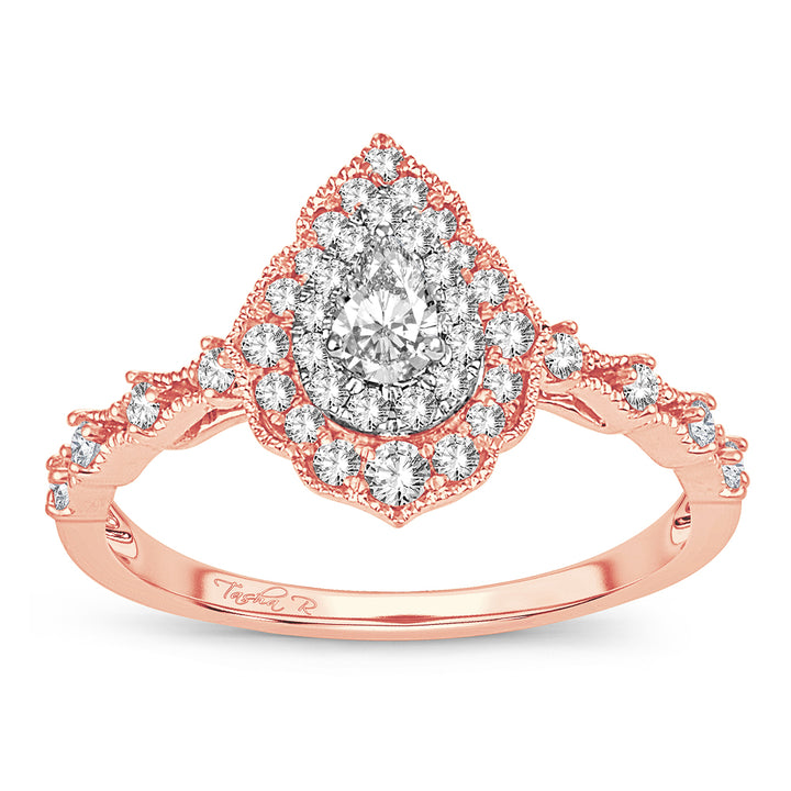 Romantic Rose Gold Lab Diamond Engagement Ring (0.50 CT)