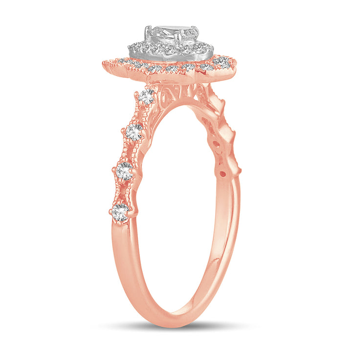 Romantic Rose Gold Lab Diamond Engagement Ring (0.50 CT)