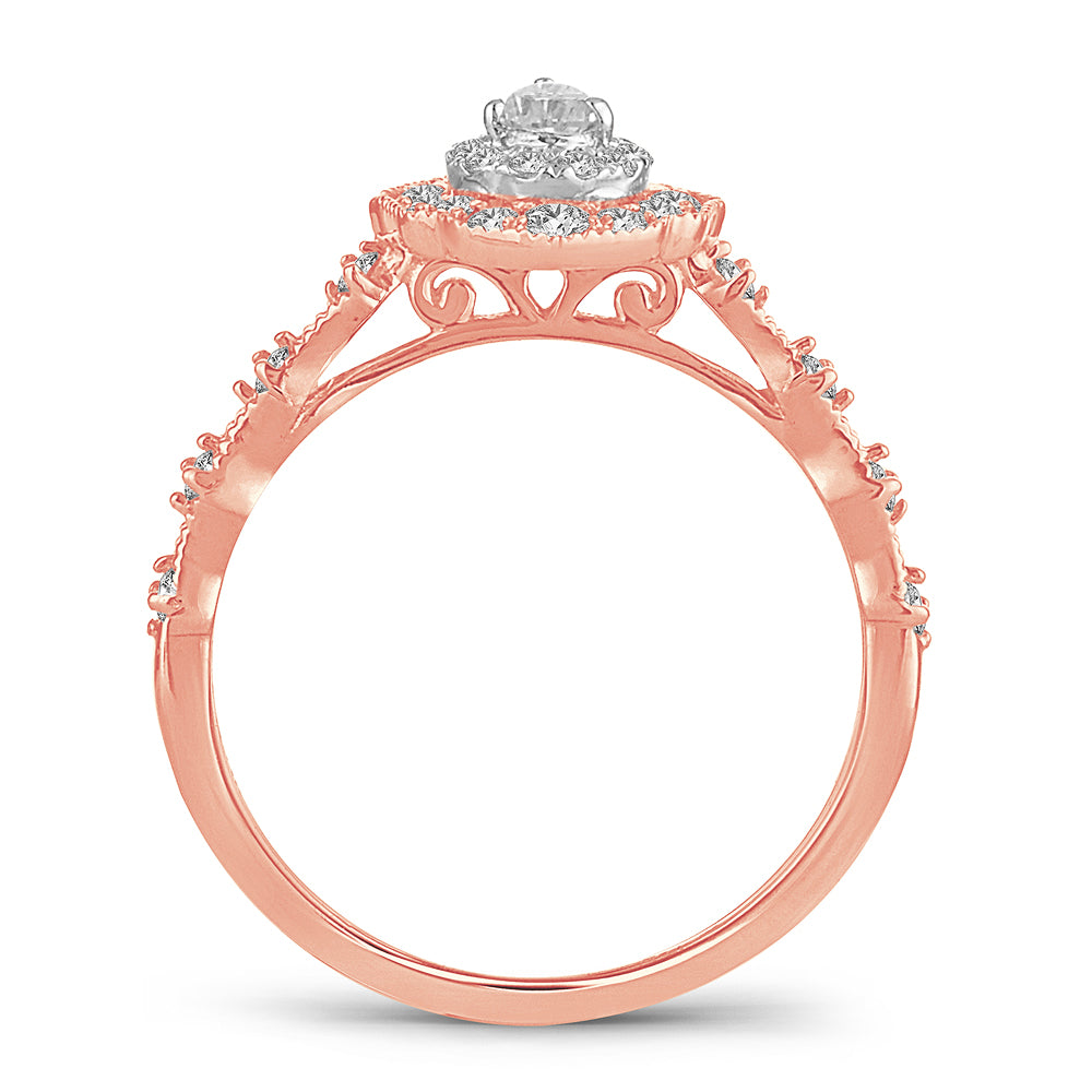 Romantic Rose Gold Lab Diamond Engagement Ring (0.50 CT)